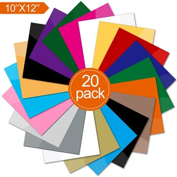 

20 Sheet DIY Heat Transfer Vinyl Sheet 25*30cm Heat Press Sheet Machine Iron On Clothes Bag Shoes Toys Decorative Films