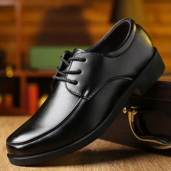 

Fashion Men Leather Casual Shoes Lightweight Breathable Flats Shoes lace up Luxury Brand Men's Outdoor Walking Sneakers