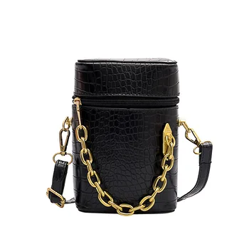 

Crocodile Pattern Crossbody Bags For Women 2020 Casual PU Leather Chain Crossbody Bucket Bags Vintage Pu Leather Handbag