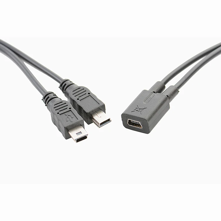 5 шт./лот Mini USB 2 0 Женский к двойному x Мужской Y-разветвитель удлинитель зарядное