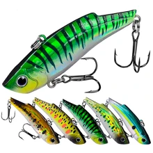 

1PCS VIB Fishing Lure Swim Minnow Wobbler Hard Bait 7cm 14g Artificial Crankbait Winter Sea Fishing Bass Diving Swivel Bait