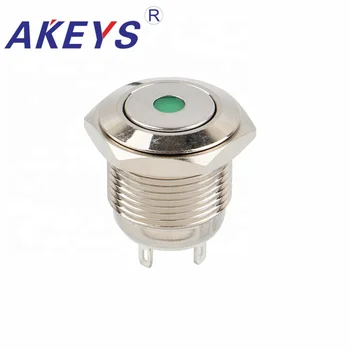 

1pc PX16C-P10Y-D Waterproof Flat Head Aluminum Emergency Switch With Ring LED 16mm Push Button Switch