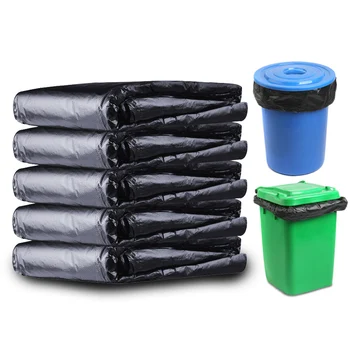 

50pcs Trash Bags Black Heavy Duty Liners Strong Thick Rubbish Bags Bin Liners SNO88