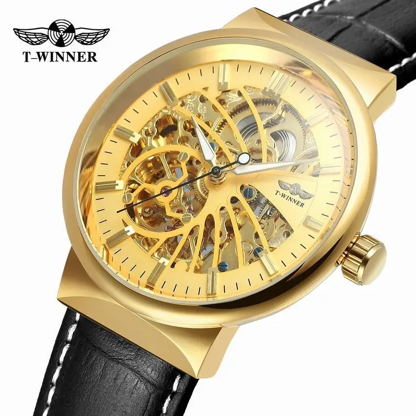 

New Style Winner Men Fashion Casual Hollow out Genuine Leather Waterproof Automatic Machine Watch