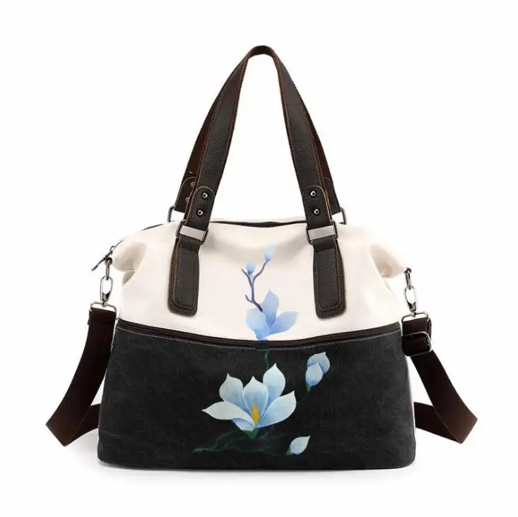Hand painted bag national style canvas single shoulder bag slant straddle bag creative retro women's bag versatile new fashion h