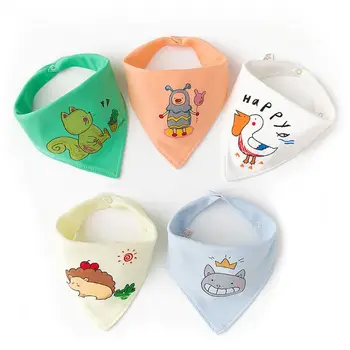 

5 Pack Baby Bib Triangle Bandana Cotton Feeding Infant Burp Cloths Saliva Towel