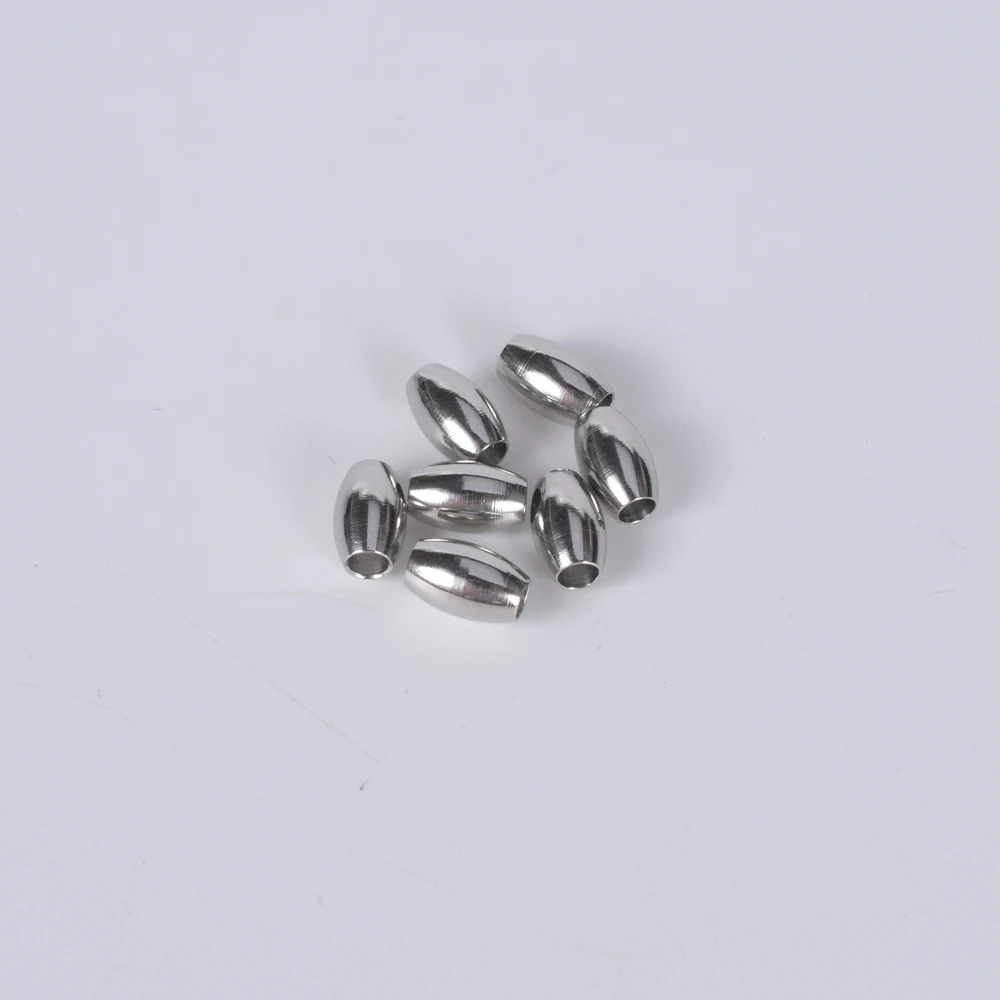 solid 925 sterling silver beads,oval barrel olive spacer bead for  necklace,bracelet,earring jewelry making, 1piece - AliExpress