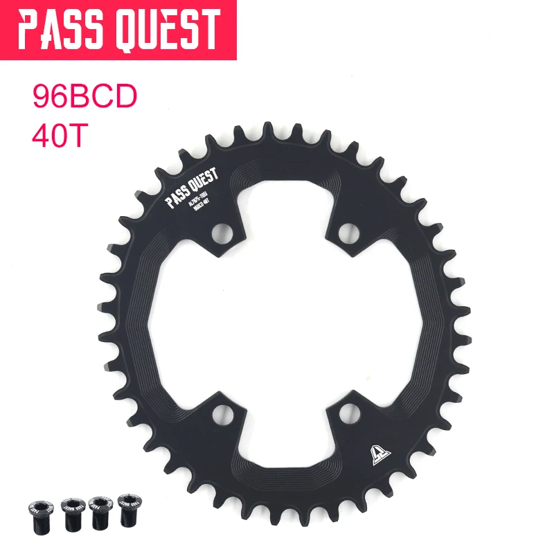 PASS QUEST oval Chainring 96BCD MTB Narrow Wide Bicycle Chainwheel 32/34/36/38/40/42T for deore xt M7000 M8000 M9000 Crankset - Цвет: 40T