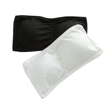 

Black and White with Pattern Modal WOMEN'S Chest Wrap Small Three Buckle Anti-Exposure Deconstructable Chest Pad Strapless