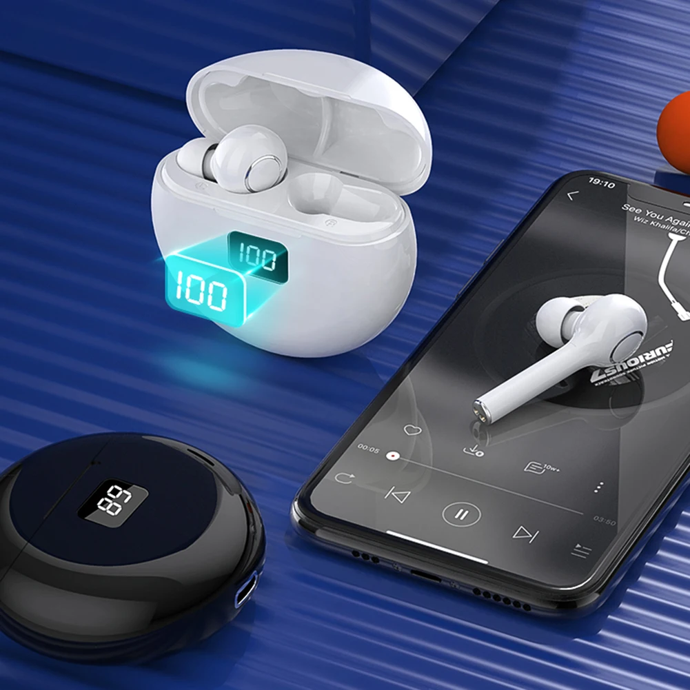 2020 new TW13 Bluetooth V5 0 Wireless in Ear Headset with Microphone Stereo LED Display HiFi touch control HD call Headphone