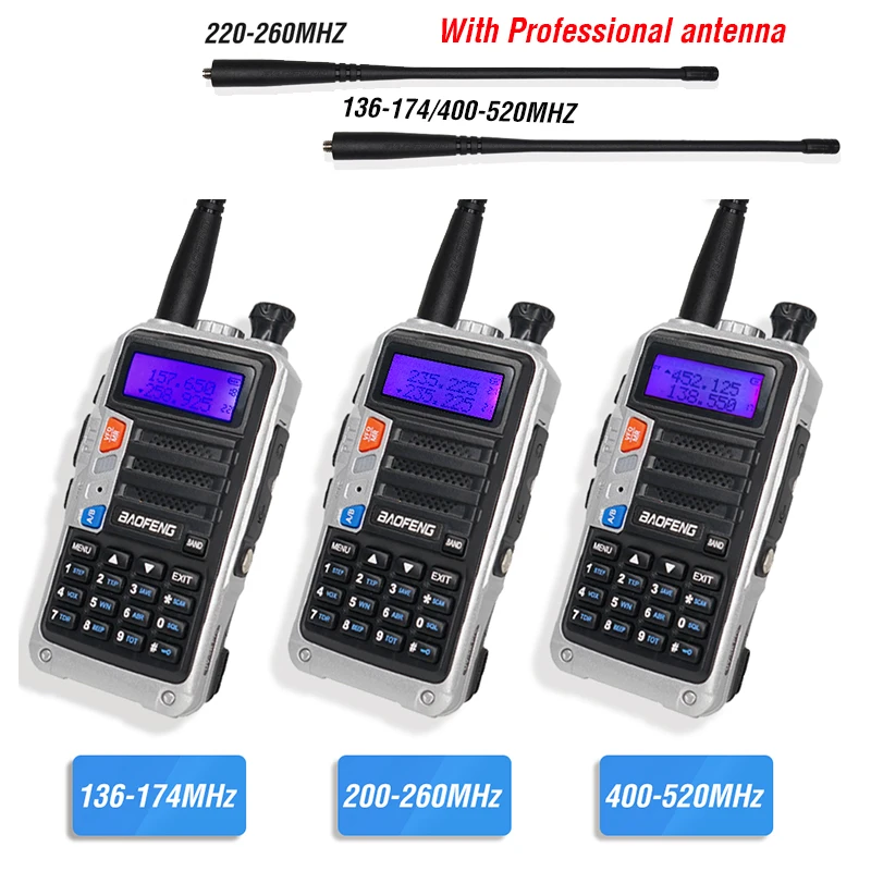 Новая трехдиапазонная рация BaoFeng UV 5R Pro 8 Вт мощная двухсторонняя радиосвязь 200 260