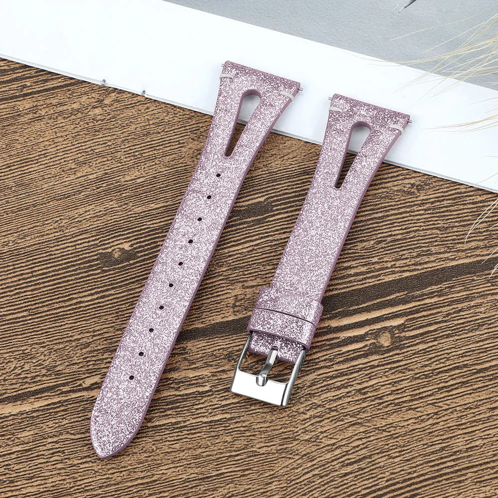 ГОРЯЧИЕ продажи PU+ кожа часы с яркими украшениями Bling Band Браслет для Fitbit Versa Смарт часы ремешок дропшиппинг - Цвет: Purple