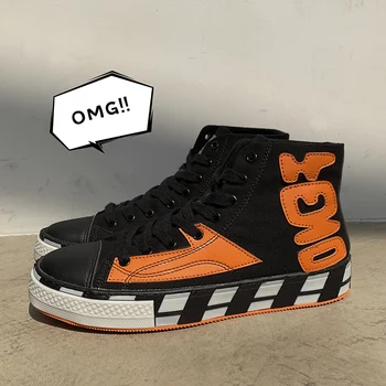 

Casual Canvas Shoes For Men High Top Vulcanized Canvas Shoes Autumn 2019 Casual Boy Shoes Designer Walking Shoes Canvas Men