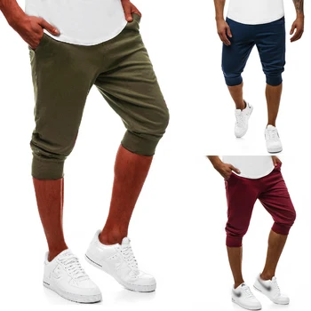 

Shorts Men Hot Sale Summer Leisure Knee Length Shorts Color Patchwork Joggers Short Sweatpants Trousers Men Shorts