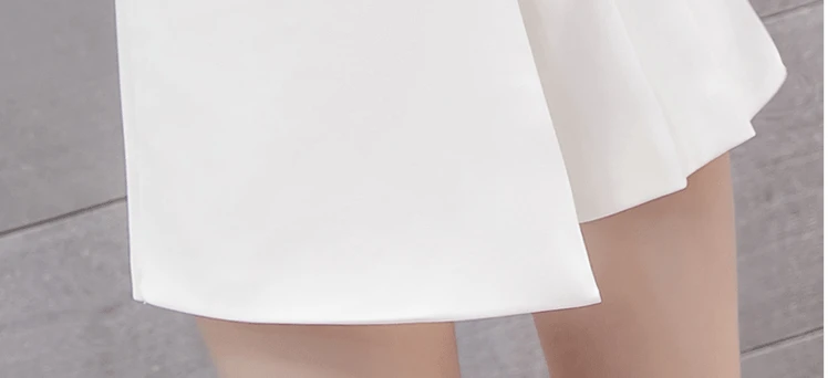 Solid color high waist pleated skirt shorts spring summer irregular wide leg shorts for women ladies slim short pants DF699