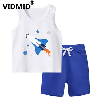 

VIDMID Summer Girls Clothes Set Kids Baby Cartoon Flower T shirt Shorts Newborn Children Girl boys Clothing suist sets 4150 43