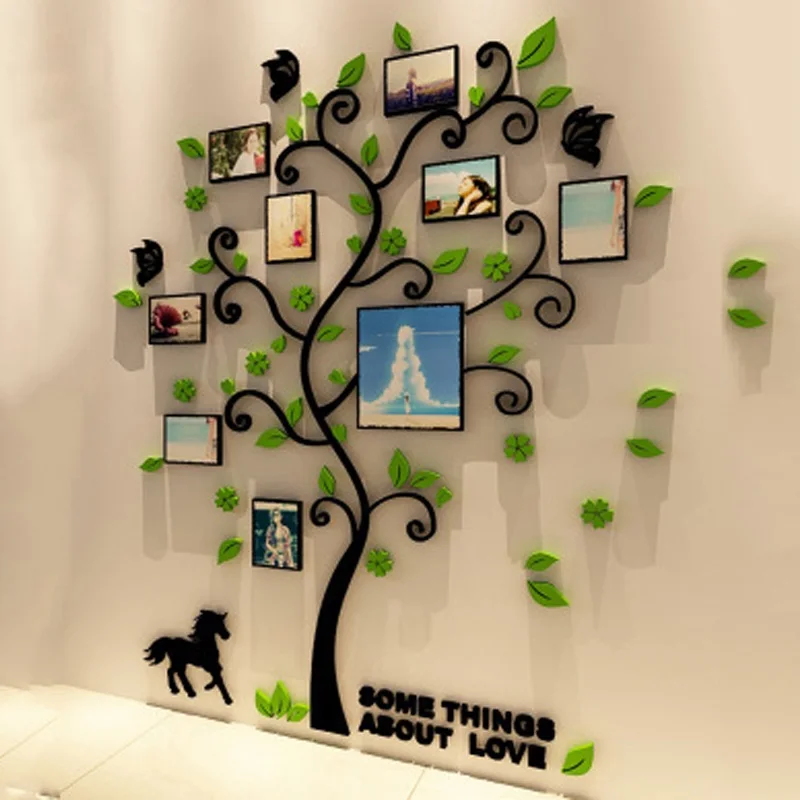 3D дерево наклейка из акрила, фотоальбом наклейки для стен растение дерево форма украшения стикер s домашний Декор настенный плакат висячий