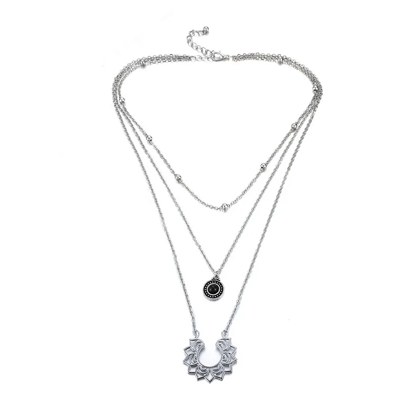Массивное ожерелье из сплава цинка для женщин многослойное ожерелье с подвеской ювелирные изделия