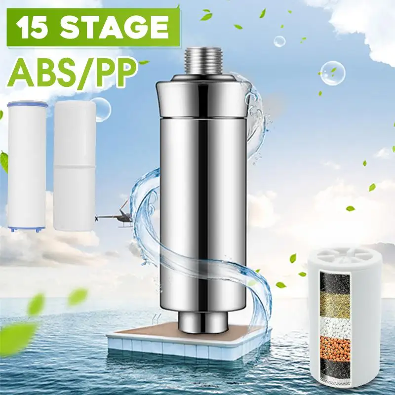 

Purifier 15 Stage Shower Filtration PP/ABS Shower Filtration Purifier Bathing Water Filter Water Treatment Health Softener