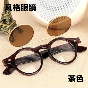 

Sunglasses Women 2020 Steampunk Goth Goggles Brand Designer Glasses Retro Flip Up Round Sunglasses Vintage Gafas De Sol