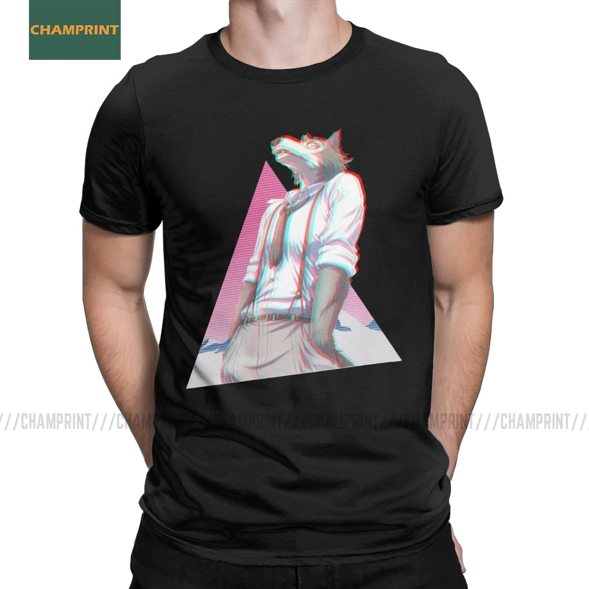 Футболка Beastars мужская с принтом хлопковая тенниска круглым вырезом пушистая