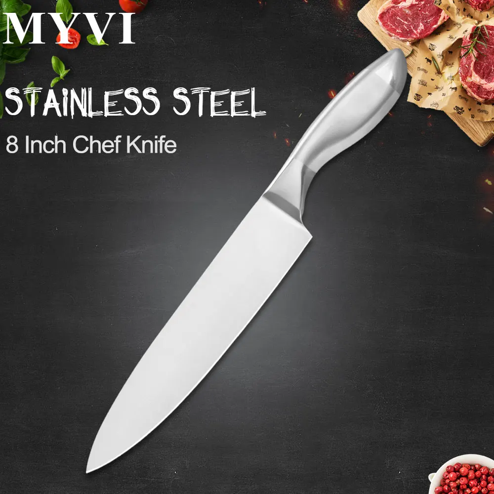 B.8 inch Chef Knife MYVI японский кухонный нож набор из нержавеющей стали кухонные ножи Santoku универсальные ножи нарезки хлеба шеф-повара ножи аксессуары инструменты - Цвет: B.8 inch Chef Knife