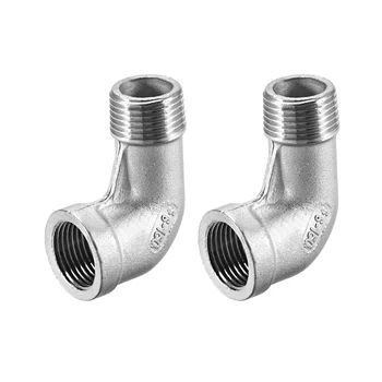 

uxcell 2pcs Stainless Steel 304 Cast Pipe Fitting 90 Degree Elbow 3/8 BSPT Female X 3/8 BSPT Male Thread for air water etc.