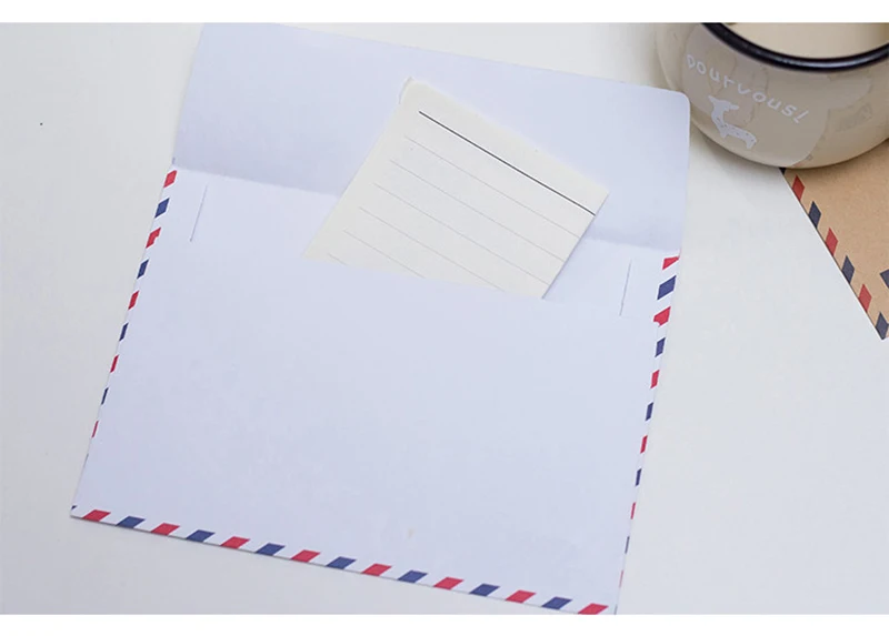 Kraft Air Mail envelopes, white wedding envelopes,Brown Paper Envelope,Invitation envelopes, vintage airmail packing 50pcs/lot