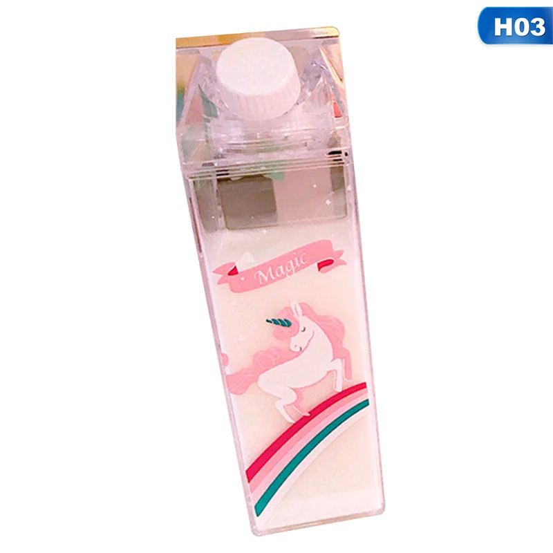 500ml Cute Rainbow Unicorn Water Bottle Sport Garrafa De Agua Plastic Shaker Portable My Drinking Bottle For Water Bottle - Color: H03