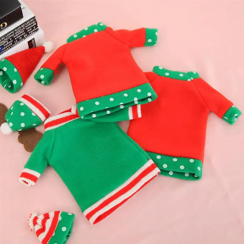 2PCS Christmas Wine Bottle Cover Snowman Bottle Cover Bags Wine Bottle Sweaters for Party Decorations