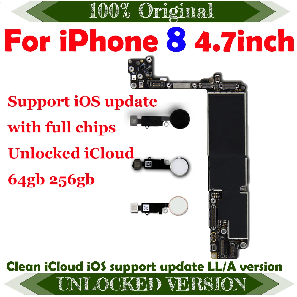 Материнская плата Clean iCloud 32 Гб 128 ГБ 256 разблокированная для IPHONE 8 материнская без/с
