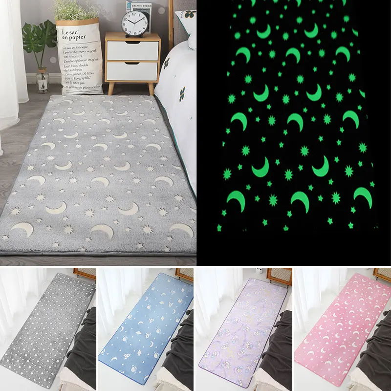 Thick Soft Carpet for Living Room Luminous Plush Rug Children Bed Room