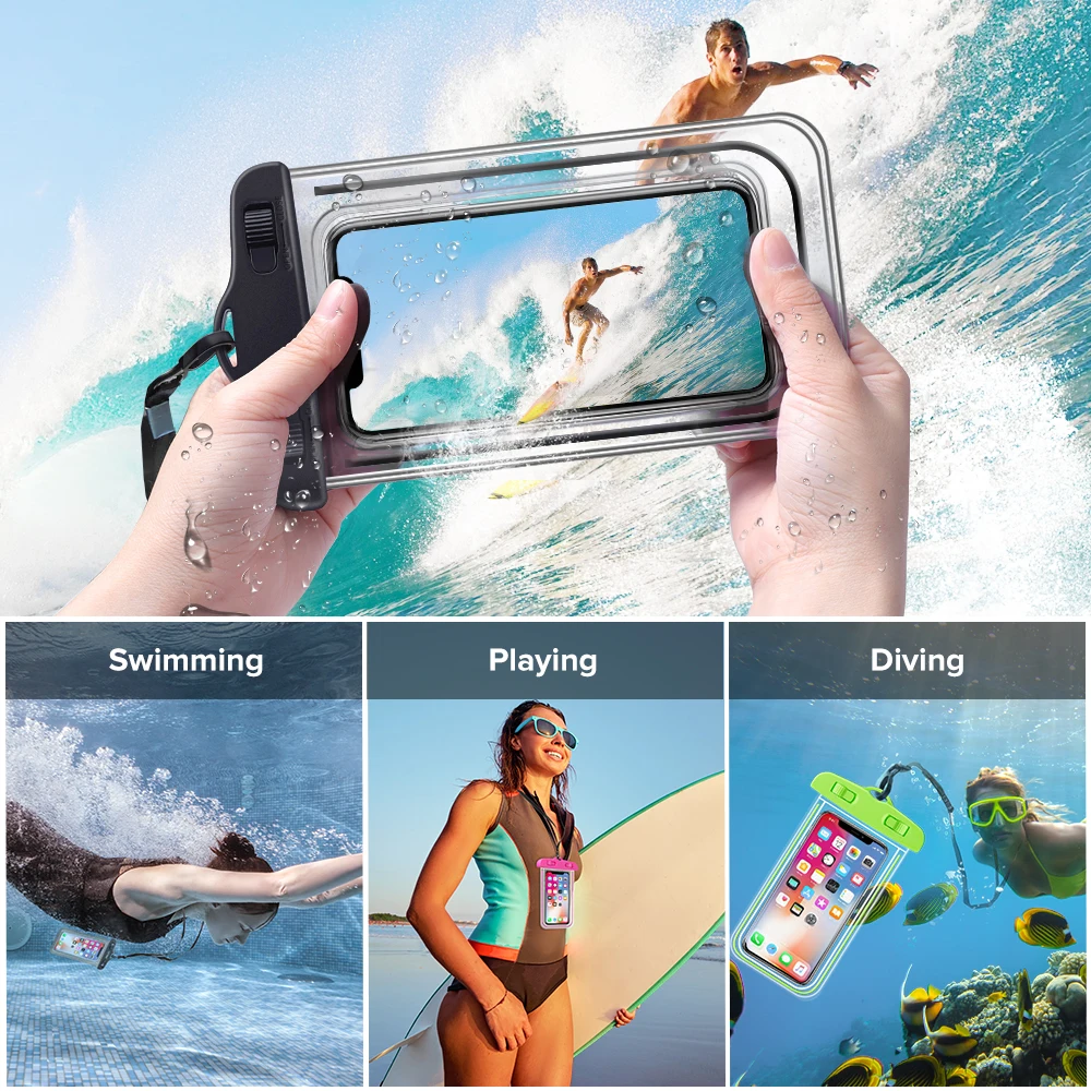 Универсальный Водонепроницаемый Чехол IP68 для IPhone XS Max XR X 8 7 6 Plus samsung S10, водостойкий мешок, защитный чехол для мобильного телефона