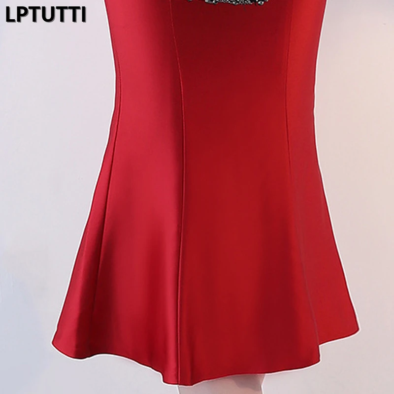 LPTUTTI CRYSTAL Новые сексуальные женские праздничные элегантные вечерние платья вечерние короткие Роскошные вечерние платья