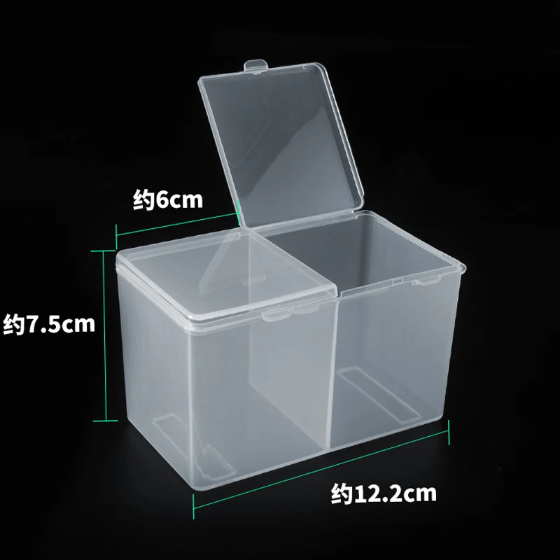 1PC Microblading Double Grids Transparent Cotton Sheet Storage Makeup Pad Swab Box Tattoo Accessory