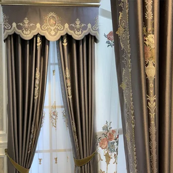 

Light Luxury Atmosphere Fabric Bedroom High Precision Shade Modern Simple American Curtains for Living Room bedroom blackout