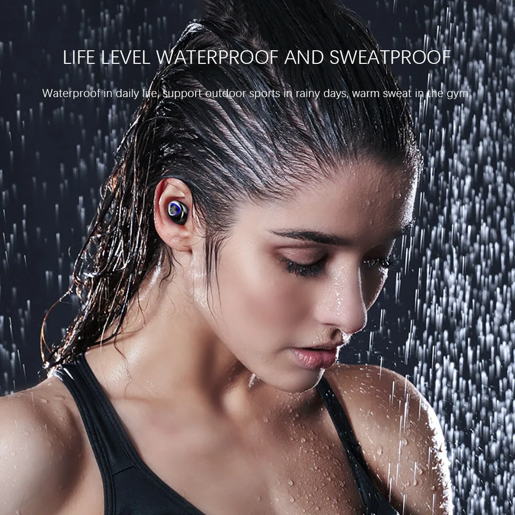 TWS Bluetooth наушники с микрофоном беспроводные водонепроницаемые шумоподавлением