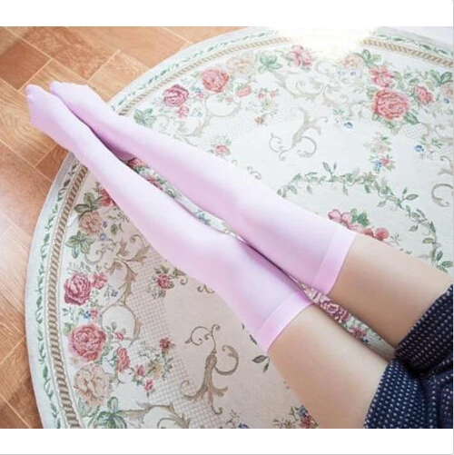 Новые милые носки выше колена для школьниц, сексуальные чулки для женщин, женские вязаные Удлиненные носки - Цвет: Розовый