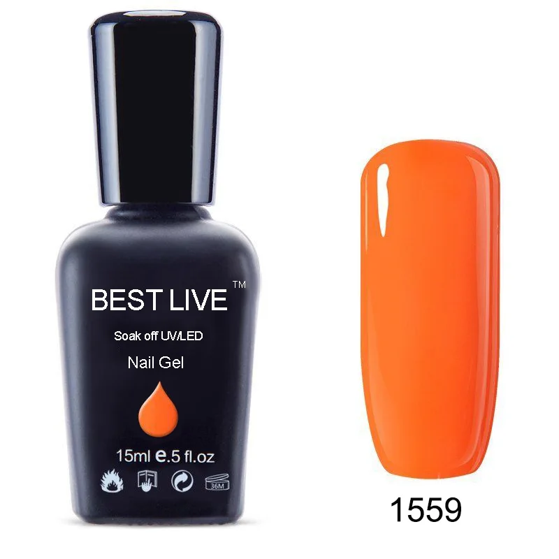 1559 BEST LIVE 15 мл УФ-гель для ногтей замачиваемый Светодиодный УФ-лак для ногтей УФ-гель для ногтей чистый цвет покрытие УФ-гель для ногтей Телесный и розовый#1546-40506 - Цвет: 1559