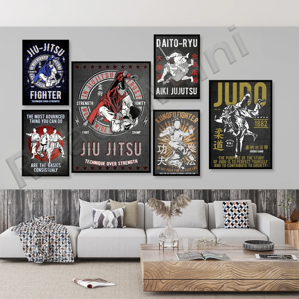 Jiu Jitsu Players Poster/Fighting Martial Arts Poster/BJJ Wall Decor/Wrestler Room Decor/ Jiu-Jitsu Decor | Дом и сад