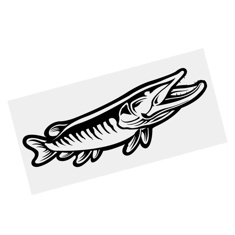 

S61409 # Angry Pike Fish Black Transparent Car Sticker Vinyl Decal Waterproof Decors for Motorcycle Bumper Laptop