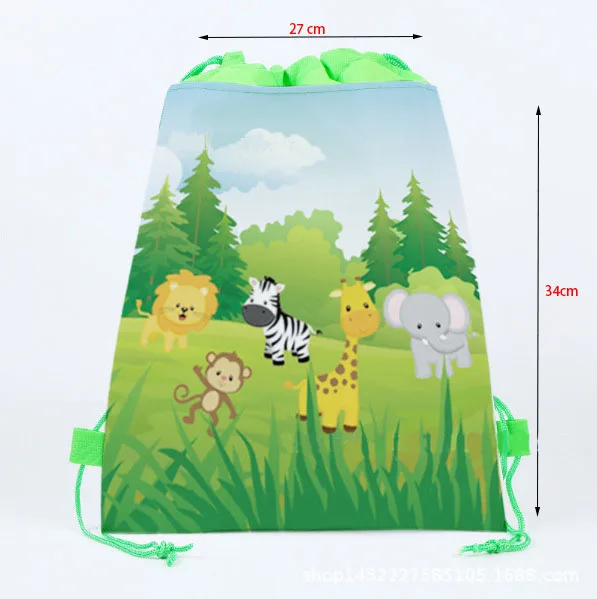 Drawstring -1pcs С Днем Рождения для вечеринки в стиле сафари джунгли украшения, товары для вечеринки для мальчика любимый ребенок душ День Рождения вечерние принадлежности коллекция - Цвет: Drawstring -1pcs