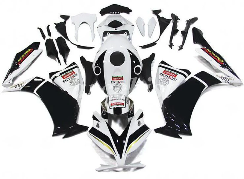 Литьевая Форма ABS полный обтекатель комплект Подходит для HONDA CBR1000RR 2012 2013 CBR 1000RR набор кузова белый красный - Цвет: white balck