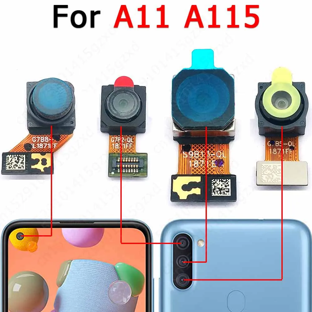 Rear Front Camera For Samsung Galaxy A11 A115 Selfie Back Facing Backside Frontal Small Camera Module Flex Spare Parts