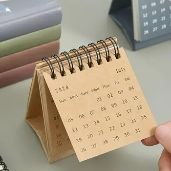 

Mini Desk Calendar Creative Desk Vertical Paper Multi-function Timetable Plan Notebook Solid Color Mini Calendar Stationery