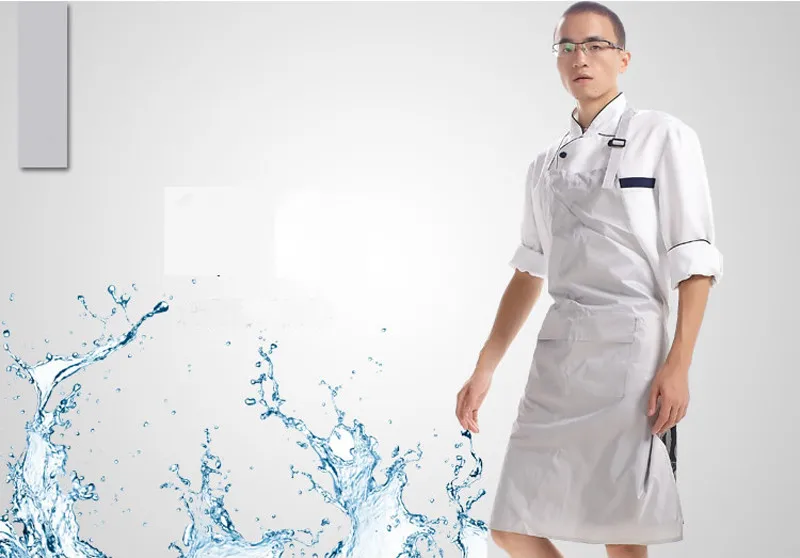 High Quality Oil-proof Waterproof Aprons Cooking Adult Woman And Man Aprons Kitchen Restaurant White Black PVC Apron9