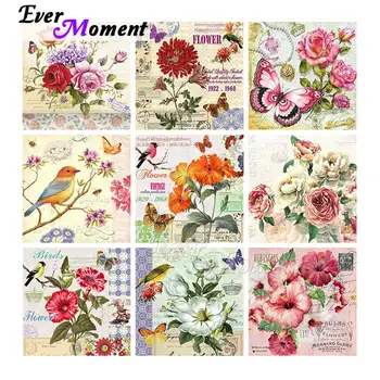 

Ever Moment Diamond Painting Flower Full Square Resin Drills Diamond Display Beads Art Kit Emboridery Hnadicrafts Gift 4Y547