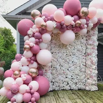 

92pcs/lot Rose Red and Pink Metallic Rose Gold Balloons Arch Baby Shower Decoration Birthday Wedding Party Deco Christeningl