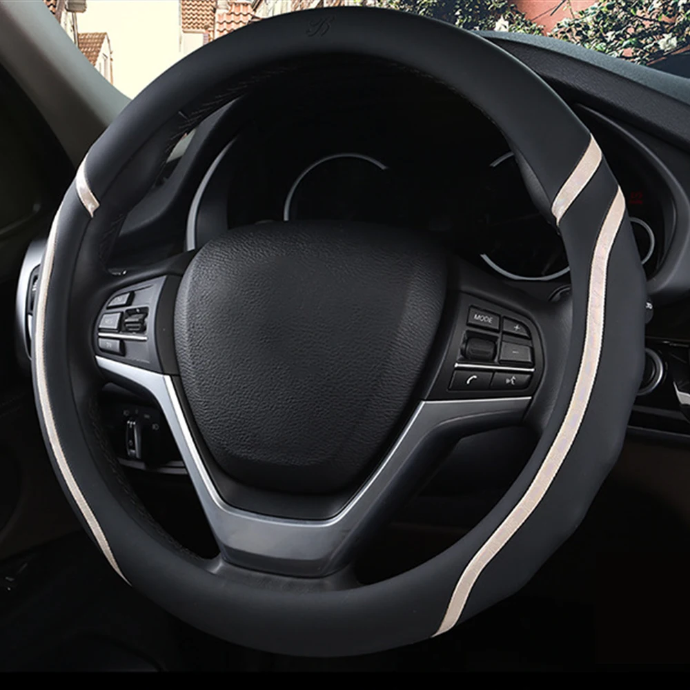 Beige Универсальные аксессуары для интерьера чехол на руль подходит для Adam Karl Opel Corsa Astra Insignia Crossland X Mokka Grandland и т. д - Название цвета: Beige