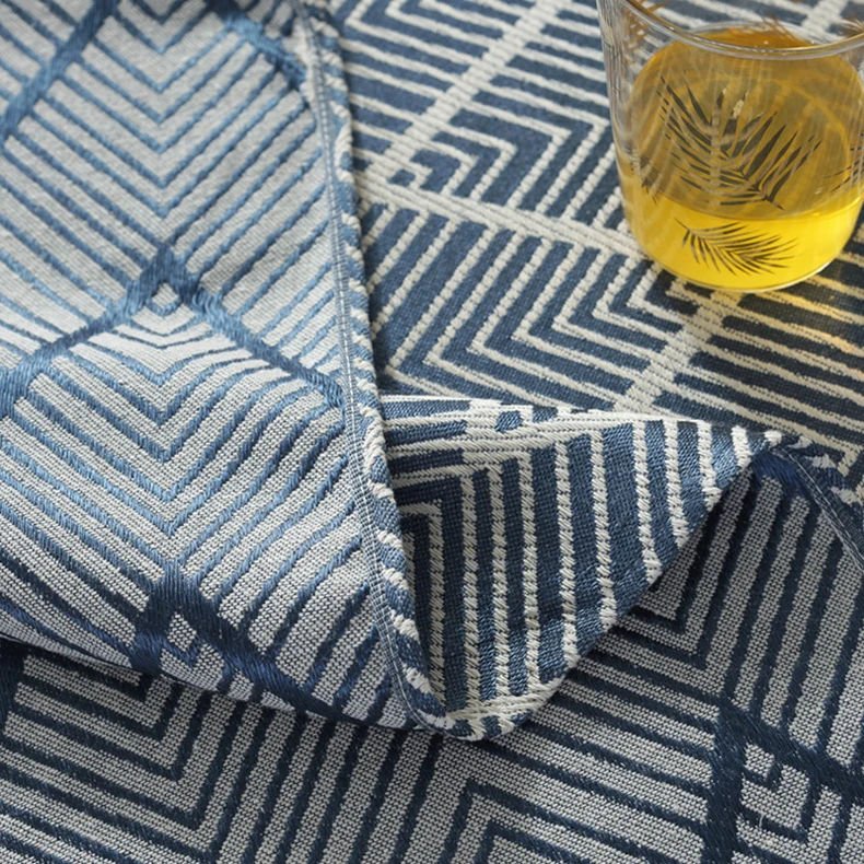 Nordic High Quality Jacquard Table Cloth Waterproof Wave Design Dining Table Cover Dust Covers Home Textile Tafelkleed ZC082